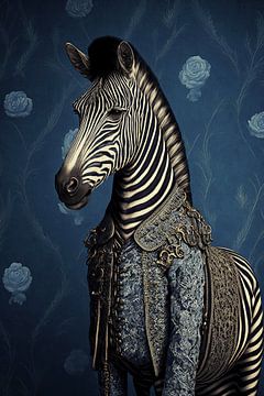 Klassisches Porträt eines Zebras von Vlindertuin Art