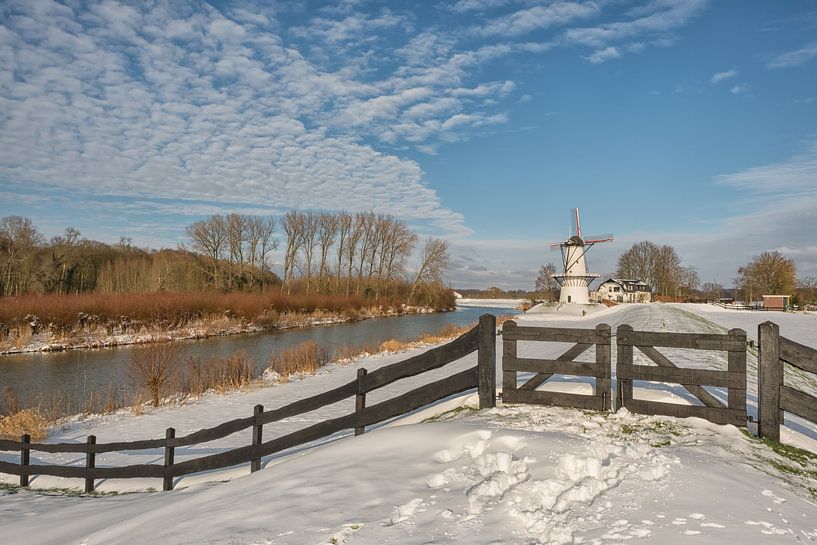 Beautiful Betuwe: Windmill De Vlinder in the snow by Moetwil en van Dijk - Fotografie
