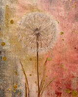 Gold and pink rustic dandelion abstracts