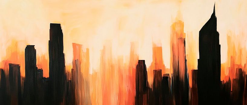 City view in golden light by Poster Art Shop
