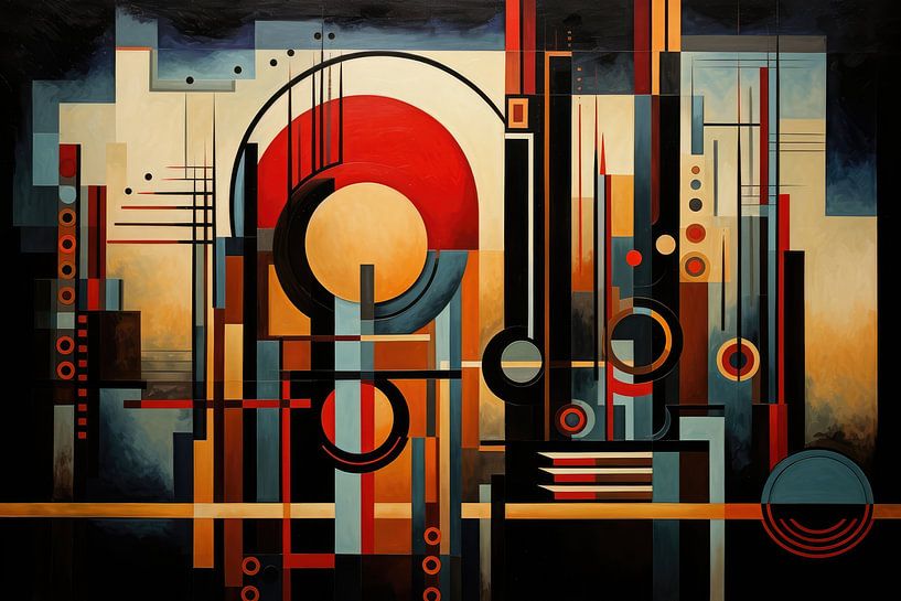 Paysage surréaliste abstrait et bizarre dans le style art déco par Art Bizarre