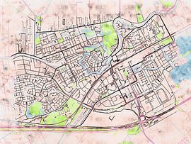 Carte de Woerden avec le style 'Soothing Spring' sur Maporia