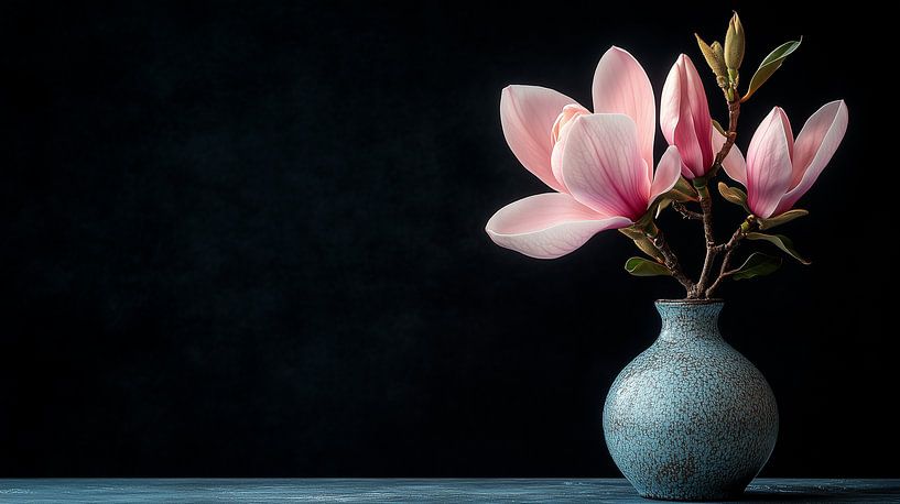 &quot;Stillleben Vase mit Magnolie&quot; von Lisanne Elzinga
