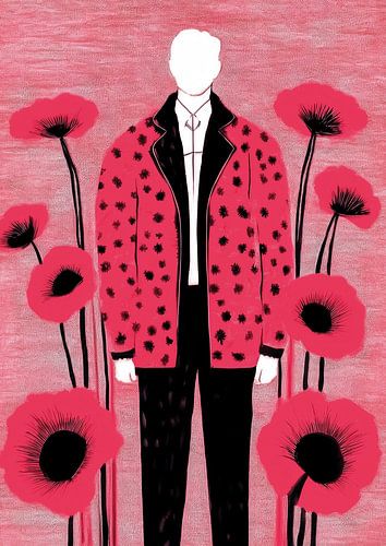 Popart fuchsia-jas van Lianne Louise