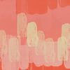 Kleurrijke abstracte kunst in pastelroze, wit en oranje. van Abstract Minimalist Art