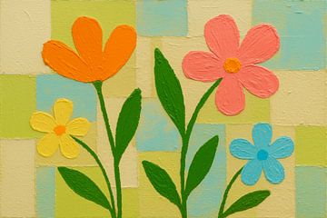 Kleurrijke Lenteochtend - Abstracte Bloemen in Pastel