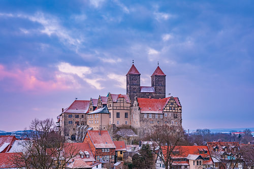 Winterabend in Quedlinburg im Harz