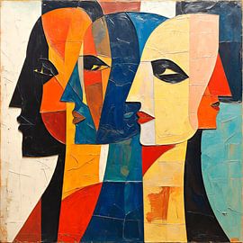 Abstrakte Gesichter im kubistischen Stil von STUDIO ARTSY