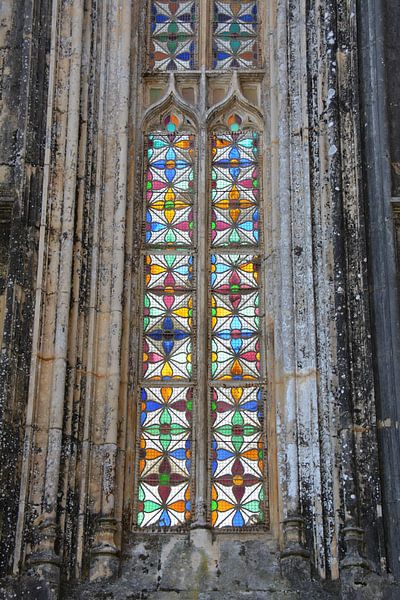 Glas in lood raam Batalha klooster Portugal van My Footprints