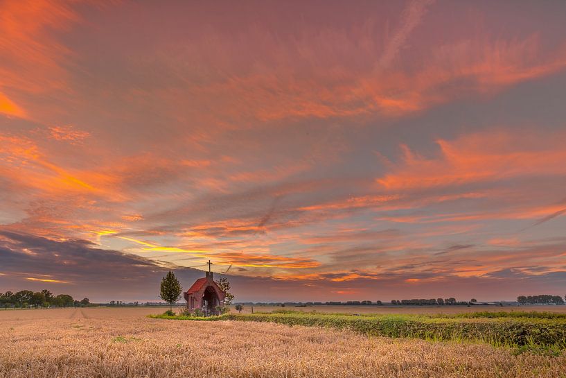Chapel in grain field by Andy Luberti