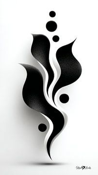 Monochrome Flow - Abstract Black and White Art in Motion