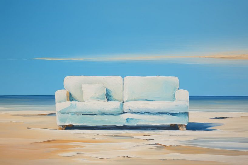Bank am Strand von PIX on the wall