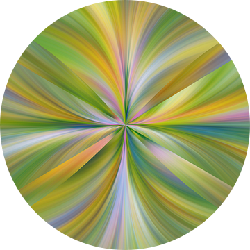 Abstract patroon van gebogen lijnen in lente kleuren van Lisette Rijkers