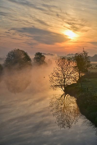 Fog on the river at sunrise by Bernhard Kaiser