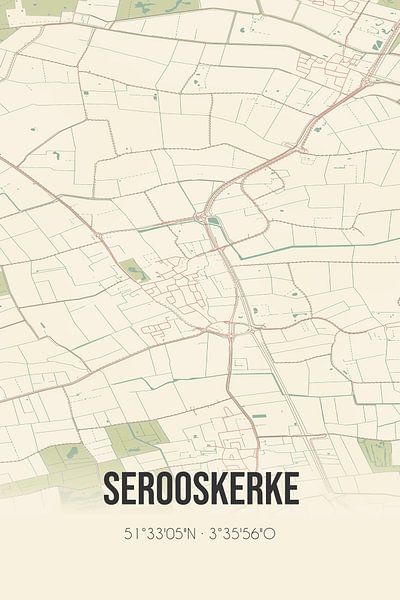 Vintage map of Serooskerke (Zeeland) by Prints of Place