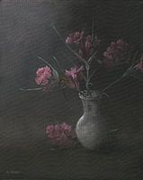 Stilleven met Kartuizer anjer, Dianthus carthusianorum, Kartuizer roze