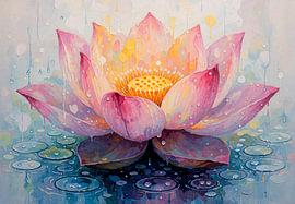Regentropfen auf dem Lotus von Maren Lyt
