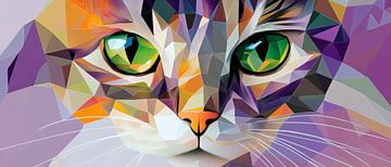 Geometrische momenten - kattenkunst kleurenspel van de zintuigen van Poster Art Shop