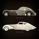 Bugatti 57-SC Atlantic 1938 en Delage D8-120 Aerosport 1938 van Jan Keteleer thumbnail