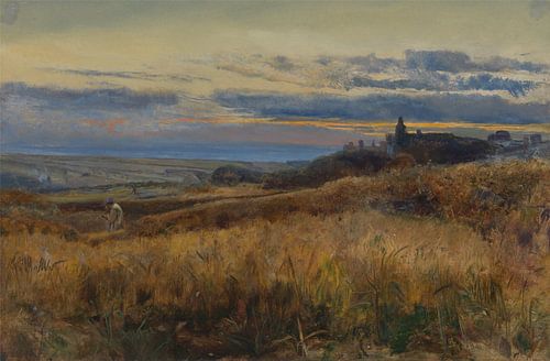 John William Inchbold~Cornfield bij zonsondergang