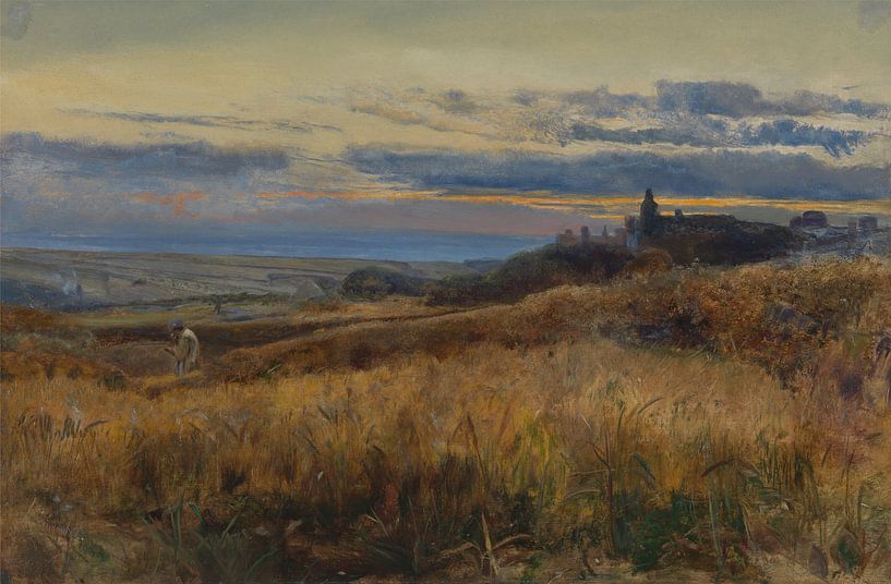 John William Inchbold~Kornfeld bei Sonnenuntergang von finemasterpiece