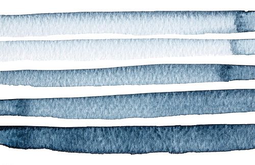 Blue lines | Aquarel schilderij