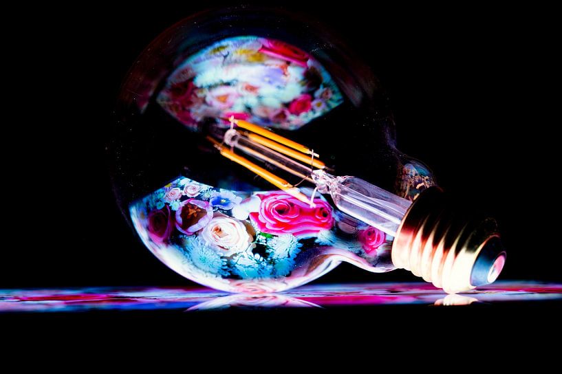 Art with Light Bulb van Wil Gulpen