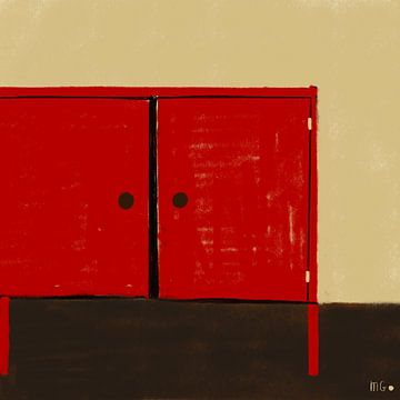 Armoire rouge sur Martin Groenhout