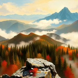 Berge im Nebelmeer – Ein stiller Aussichtspunkt über Wandel, Dauer und die atmende Ordnung der Natur von AidasignArt