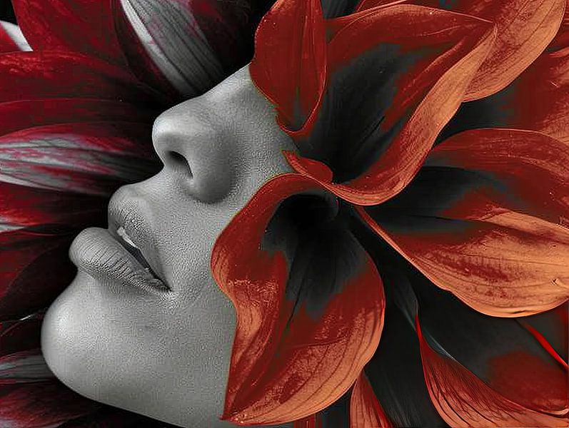 fantasy portrait woman with flowers by Egon Zitter