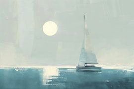 Geometric Sailing - Modern sailboat artwork for sailing enthusiasts by Poster Art Shop