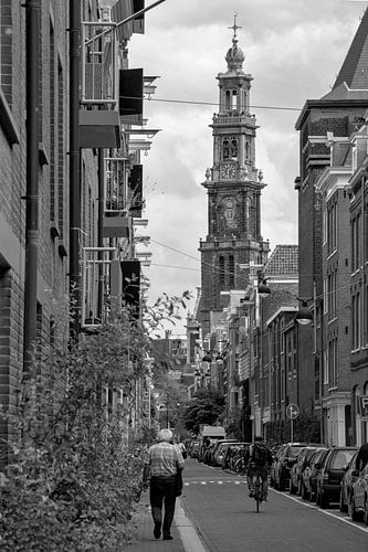 Westerkerk gezien vanuit de Bloemstraat Amsterdam