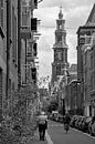 Westerkerk gezien vanuit de Bloemstraat Amsterdam van Peter Bartelings thumbnail