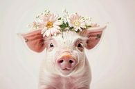 Blumenkranz Ferkel von Poster Art Shop Miniaturansicht