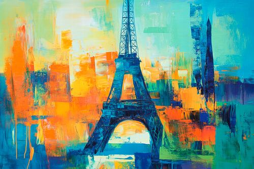 Eiffel Tower in a riot of colour