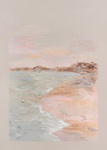 Beach of Memories' | Plage abstraite, mer, paysage côtier sur Ceder Art