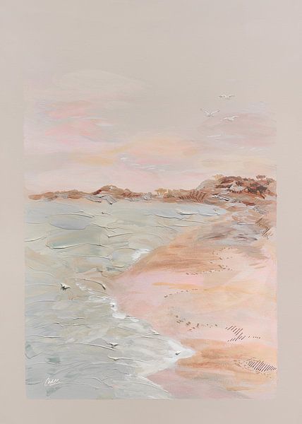 Beach of Memories' | Plage abstraite, mer, paysage côtier par Ceder Art