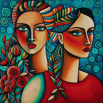 Twin sisters looking straight at you no.27 by Jan Keteleer