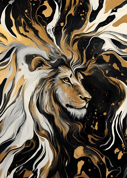 Lion Majestueux – Force en Or par HyggeHavn