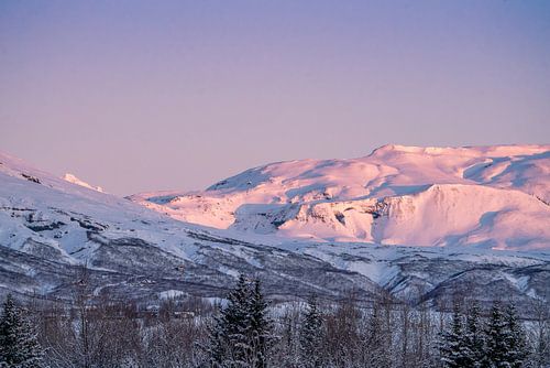 IJsland blauw en paars sneeuw winter