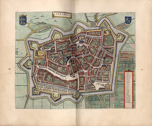 Leeuwarden, Stadsplattegrond Joan Blaeu 1652