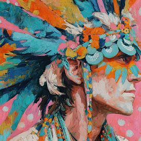 Bunte Kriegerin von Wunderbare Kunst