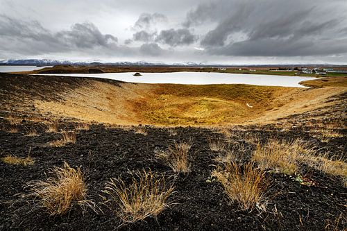 Pseudocrater bij Myvatn in IJsland