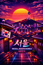 Skyline von Seoul, traditionelles Hanok, Namsan-Turm von Vicky Hanggara