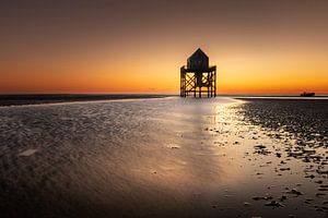 Wadden Watch Post le Kalkman sur l'Engelsmanplaat au soleil couchant sur KB Design & Photography (Karen Brouwer)