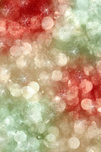 Background in Christmas Gloss with Light Bubbles and Snowflakes