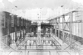 De Zeeland shopping centre in Bergen op Zoom (sketch) by Art by Jeronimo