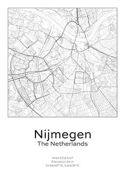 Stadtplan - Niederlande - Nijmegen von Ramon van Bedaf