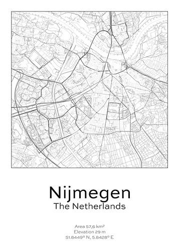 Plan de ville - Pays-Bas - Nijmegen