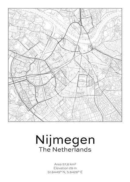 City map - Netherlands - Nijmegen by Ramon van Bedaf